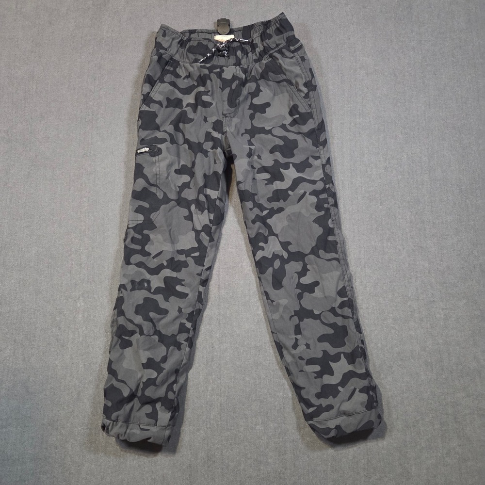 Weatherproof Vintage Cargo Joggers Boys Size S 7/8 Grey Camo Fleece Lined Pants
